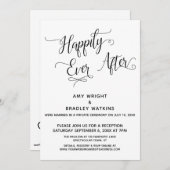 Invitation Heureux à tout jamais Réception de calligraphie él (Devant / Derrière)