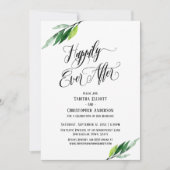 Invitation Heureux à tout jamais Script élaboré de verdure (Devant)