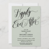 Invitation Heureux à tout jamais Script Élaboré Vert Sauge (Devant)