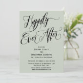 Invitation Heureux à tout jamais Script Élaboré Vert Sauge (Debout devant)