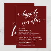 Invitation Heureux à tout jamais Script Réception Burgundy He (Devant / Derrière)