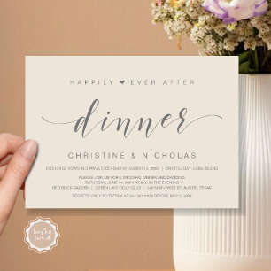 Invitation Heureux après, dîner Mariage Elopement