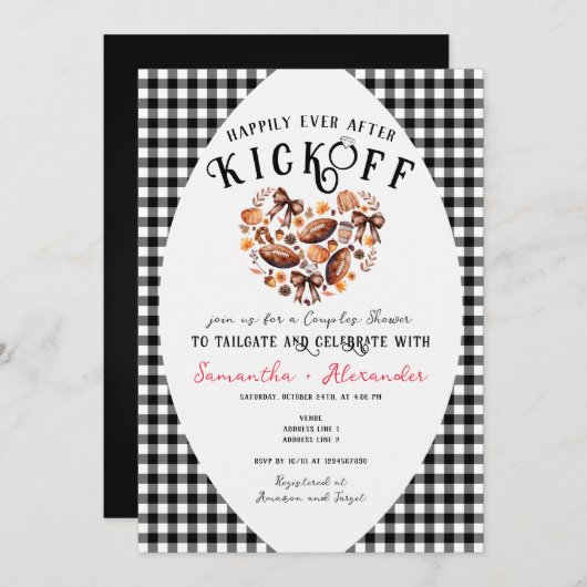 Invitation Heureux après Kickoff Automne Tailgate Couples Dou (Devant / Derrière)