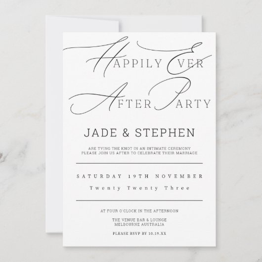 Invitation Heureux Après La Fête, Réception (Devant)