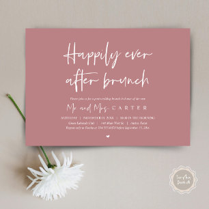 Invitation Heureux après le brunch, mariage post moderne