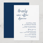 Invitation Heureux Après Le Dîner, Elopement, Bleu Marine (Devant / Derrière)