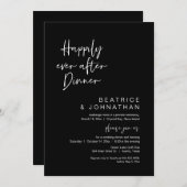 Invitation Heureux Après Le Dîner, Elopement, Noir Classique (Devant / Derrière)
