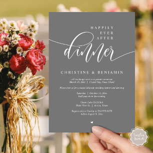 Invitation Heureux Après Le Dîner, Elopement Script Moderne