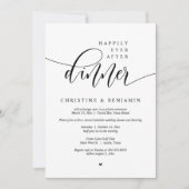 Invitation Heureux Après Le Dîner, Elopement Script Moderne (Devant)