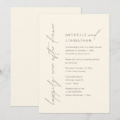 Invitation Heureux Après Le Dîner, Mariage Elopement Party (Devant / Derrière)