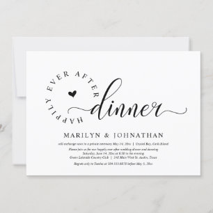 Invitation Heureux Après Le Dîner, Mariage Elopement Party