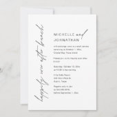 Invitation Heureux Après Le Dîner, Mariage Elopement Party (Devant)