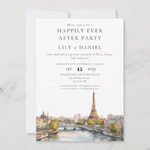 Invitation Heureux après Paris France Mariage