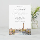 Invitation Heureux après Paris France Photo Mariage (Debout devant)