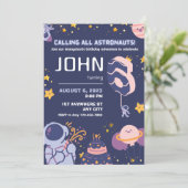 Invitation Heureux astronautes garçons 6e anniversaire Person (Debout devant)