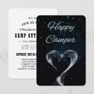 Invitation heureux camper amour fumée jardin couchette
