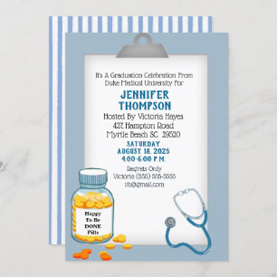 Invitation Heureux d'être fait Infirmière Graduation Party in