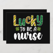 Invitation Heureux d'être infirmière St Patrick's Day (Devant / Derrière)