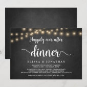 Invitation Heureux dîner après le mariage, guirlande lumineus (Devant / Derrière)