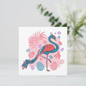 Invitation heureux Easter Egg rétro paon (Debout devant)