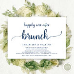 Invitation Heureux Jamais Après Brunch, Elopement, Bleu Marin<br><div class="desc">Beautiful Happily Ever After Brunch Invitation,  Mariage Elopement Faire-part / carte d'invitation,  en Kraft brun rustique,  conception de police bleu marine. C'est parfait pour votre réception de mariage et fête post-mariage. Ajoutez vos détails dans la police correspondante / lettrage. #TeeshaDerrick</div>