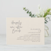 Invitation Heureux Jamais Après Brunch Mariage, Crème Gris So (Debout devant)