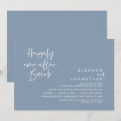 Invitation Heureux Jamais Après Brunch Mariage, Dusty Blue (Devant / Derrière)