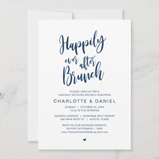 Invitation Heureux Jamais Après Brunch, Mariage Elopement (Devant)