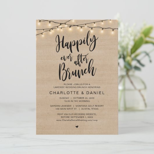 Invitation Heureux Jamais Après Brunch, Mariage Elopement (Debout devant)
