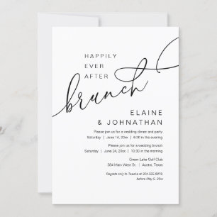 Invitation Heureux Jamais Après Brunch, Mariage Elopement Par