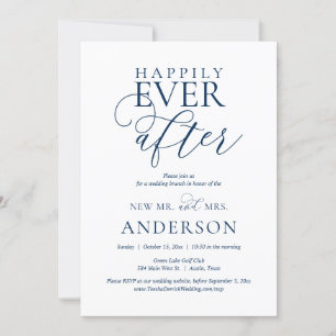 Invitation Heureux Jamais Après Brunch, Mariage Elopement Par