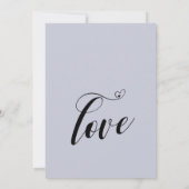 Invitation Heureux Jamais Après Coeur Dusty Blue Réception (Dos)