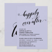 Invitation Heureux Jamais Après Coeurs Lavender Réception (Devant / Derrière)