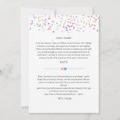 Invitation Heureux Jamais après la fête Confetti Vows Mariage (Dos)