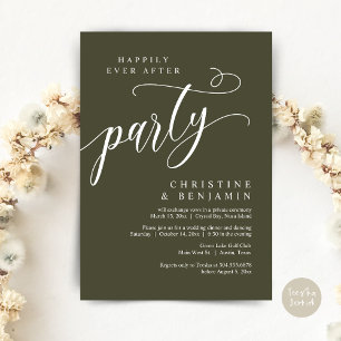Invitation Heureux Jamais Après La Fête, Elopement Mariage