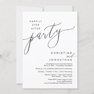 Invitation Heureux Jamais Après La Fête, Mariage Elopement Sc