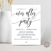 Invitation Heureux Jamais Après La Fête Moderne Dîner Mariage