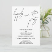 Invitation Heureux Jamais après la fête moderne écriture Déco (Debout devant)