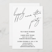 Invitation Heureux Jamais après la fête moderne écriture Déco (Devant / Derrière)