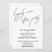 Invitation Heureux Jamais après la fête moderne écriture Déco (Devant / Derrière)