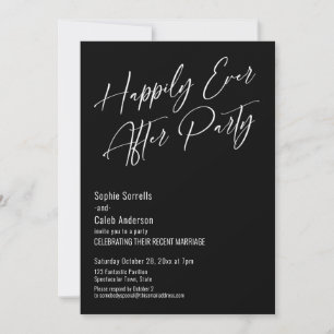 Invitation Heureux Jamais Après La Fête Moderne Élégant Noir