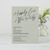 Invitation Heureux Jamais Après La Fête Moderne Élégant Sage  (Debout devant)