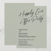 Invitation Heureux Jamais Après La Fête Moderne Élégant Sage  (Devant / Derrière)