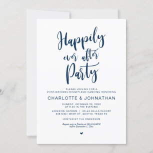 Invitation Heureux Jamais Après La Fête, Post Mariage Elopeme