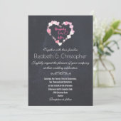 Invitation Heureux Jamais après la Glittery Mariage de Coeurs (Debout devant)