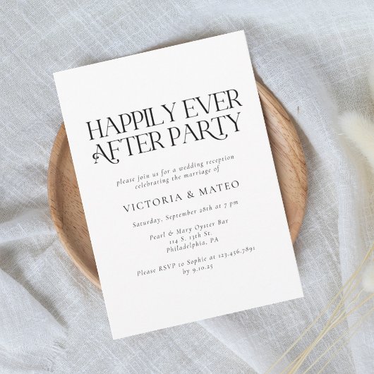 Invitation Heureux Jamais Après La Réception De Mariage