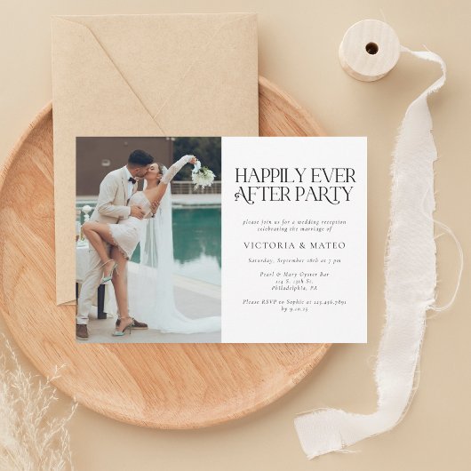 Invitation Heureux Jamais Après La Réception De Mariage