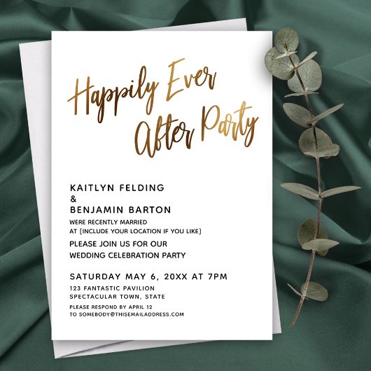 Invitation Heureux Jamais Après La Réception D'Écriture Manue