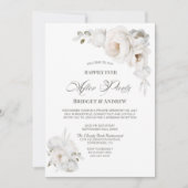 Invitation Heureux Jamais Après La Réception Florale Blanche  (Devant)