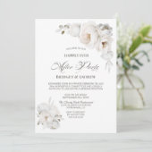 Invitation Heureux Jamais Après La Réception Florale Blanche  (Debout devant)